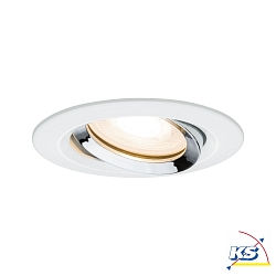 Paulmann Recessed luminaire LED Nova, IP65, round, white/chrome, set of 1 swiveling, 7W GU10