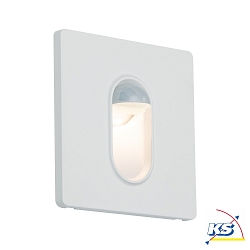 Wandeinbauleuchte WALL, eckig, 230V, 1.7W 2700K 110lm, Wei, 2.7W mit Bewegungssensor