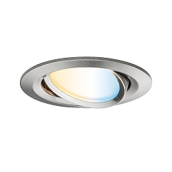 LED Einbauleuchte NOVA PLUS ZigBee COIN TW, rund,  8.4cm, 230V, 6W 2700-6500K 460lm, schwenkbar, dimmbar, Eisen gebrstet