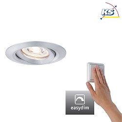 Recessed spot LED NOVA MINI PLUS with LED Module, IP23, swivelling, 230V, 4.2W 2700K 300lm 38, dimmable, alu turned