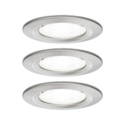 Luce da incasso NOVA LED rigido, Set di 3 GU10 IP44, ferro spazzolato  6,5W 470lm 4000K 36 36 CRI >80