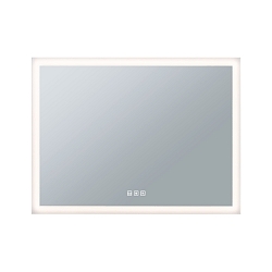 LED Spiegel mit Beleuchtung HomeSpa MIRRA, 80x60cm, 22W, IP44, eckig/breit, WhiteSwitch, mit Heizfunktion + Touch-Dimmer