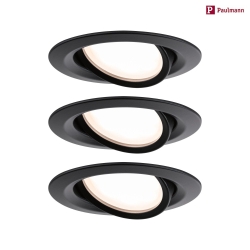 recessed luminaire NOVA PLUS COIN swivelling, set of 3 IP23, dimmable 6W 470lm 2700K CRI >80