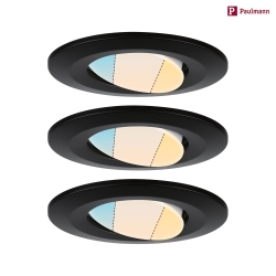 Luce da incasso CALLA girevole, Set di 3 IP65, Nero opaco dimmerabile 5W 430 | 550lm 3000K 100 100 CRI >80