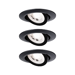 recessed luminaire swivelling, set of 3, black matt  6W 450 | 580lm 3000K 40 40