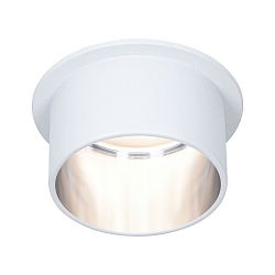 LED Einbauleuchte GIL Coin 3StepDim, IP44, rund, starr, 230V, 6W 2700K 470lm, 3step dimmbar, Wei matt / Eisen gebrstet