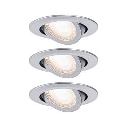 Luce da incasso girevole, Set di 3 IP20, Cromo opaco, chiaro  18W 450lm 3000K CRI >80