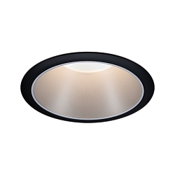 Luce da incasso COLE rotondo, rigido, indietro GU10 IP23, Nero opaco, Argento dimmerabile CRI >80