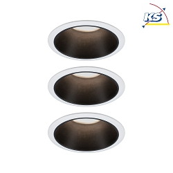 Lumire encastre COLE COIN LED rigide, lot de 3 IP44, noir mat, blanche gradable 6,5W 460lm 2700K 100 100 CRI >80