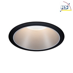 Luce da incasso COLE COIN LED rigido IP44, Nero, Argento dimmerabile 6,5W 460lm 2700K 100 100 CRI >80