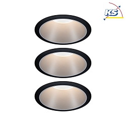 3er-Set LED Einbauspot COLE COIN, IP44, starr, mit LED COIN Modul, 230V, 6.5W 2700K 460lm 100, 3-stufig dimmbar