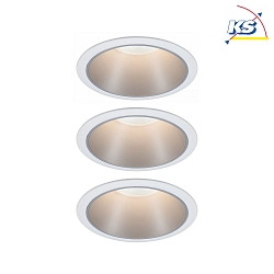 Luce da incasso COLE COIN LED rigido, Set di 3 IP44, Argento, Bianco dimmerabile 6,5W 460lm 2700K 100 100 CRI >80