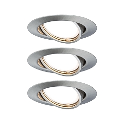 Luce da incasso BASE girevole, Set di 3, commutabile GU10 IP20, ferro spazzolato  15W 350lm 3000K 100 100 CRI >80