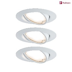 3er-Set Einbauleuchten-Set BASE COIN, IP20,  9cm, 230V, inkl. LED Modul 5W 3000K 370lm 100, On-Off, schwenkbar, wei