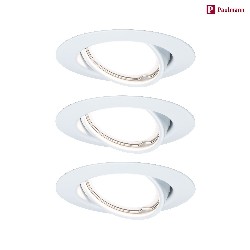 3er-Set Einbauleuchten-Set BASE COIN, IP20,  9cm, 230V, inkl. LED Modul 5W 3000K 370lm 100, 3step dimmbar, schwenkbar, wei