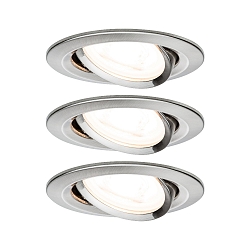 3er-Set LED Einbauleuchten-Set NOVA, IP23, rund,  8.4cm, schwenkbar, 230V, inkl. GU10 6.5W 2700K 460lm 38, Eisen gebrstet