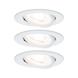 3er-Set LED Einbauleuchten-Set NOVA, IP23, rund,  8.4cm, schwenkbar, 230V, inkl. GU10 6.5W 2700K 460lm 38, Wei matt