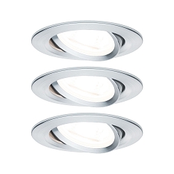 3er-Set LED Einbauleuchten-Set NOVA, IP23, rund,  8.4cm, schwenkbar, 230V, inkl. GU10 6.5W 2700K 460lm 38, Alu gedreht