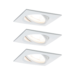 3er-Set LED Einbauleuchten-Set NOVA, IP23, eckig, 8.4 x 8.4cm, schwenkbar, 230V, inkl. GU10 6.5W 2700K 460lm 38, Wei matt