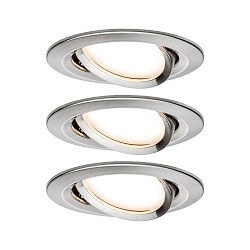 3er-Set LED Einbauleuchten-Set NOVA COIN, IP23, rund,  8.4cm, schwenkbar, 230V, inkl. 6.5W 2700K 460lm 100, Eisen gebrstet
