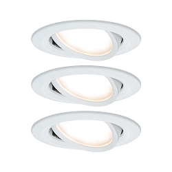 3er-Set LED Einbauleuchten-Set NOVA COIN, IP23, rund,  8.4cm, schwenkbar, 230V, inkl. 6.5W 2700K 460lm 100, Wei matt
