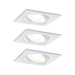 3er-Set LED Einbauleuchten-Set NOVA COIN, IP23, eckig, 8.4 x 8.4cm, schwenkbar, inkl. Modul 6.5W 2700K 460lm 100, Wei matt