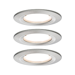 3er-Set LED Einbauleuchten-Set NOVA COIN, IP23, rund,  8.4cm, starr, 230V, inkl. 6.5W 2700K 460lm 100, Eisen gebrstet