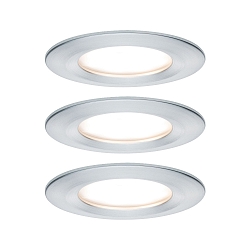 3er-Set LED Einbauleuchten-Set NOVA COIN, IP23, rund,  8.4cm, starr, 230V, inkl. 6.5W 2700K 460lm 100, Alu gedreht