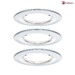 recessed luminaire NOVA COIN LED round, rigid, set of 3 IP44, chrome  460lm 2700K 100 100 CRI >80