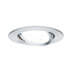LED Einbauleuchten-Set NOVA, IP23, rund,  8.4cm, schwenkbar, inkl. GU10 6.5W 2700K 460lm 38, 3step dimmbar, Alu gedreht