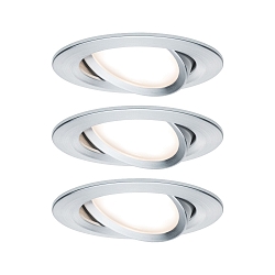 3er-Set LED Einbauleuchten-Set NOVA COIN, IP23, rund, schwenkbar, inkl. 6.5W 2700K 460lm 100, 3step dimmbar, Alu gedreht