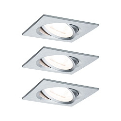 3er-Set LED Einbauleuchten-Set NOVA COIN, IP23, eckig, schwenkbar, inkl. Modul 6.5W 2700K 460lm 100, 3step dimmbar