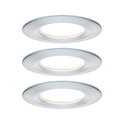 3er-Set LED Einbauleuchten-Set NOVA COIN, IP23, rund, starr, inkl. Modul 6.5W 2700K 460lm 100, 3step dimmbar, Alu gedreht