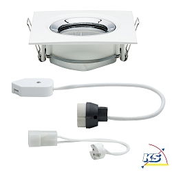 Luce da incasso NOVA PLUS angolare, girevole GU5,3 / GU10 IP65, Cromo, Bianco opaco