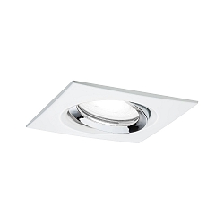 outdoor recessed luminaire NOVA PLUS square, swivelling GU10 IP65, chrome, white matt dimmable