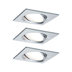 outdoor recessed luminaire NOVA PLUS COIN square, swivelling, set of 3 Coin IP23, aluminium dimmable