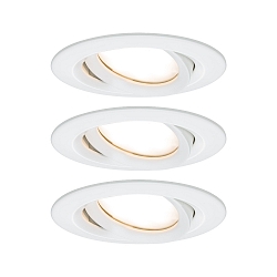 outdoor recessed luminaire NOVA PLUS COIN round, swivelling, set of 3 Coin IP65, white matt dimmable