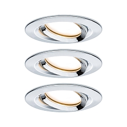 outdoor recessed luminaire NOVA PLUS COIN round, swivelling, set of 3 Coin IP65, chrome dimmable