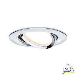 Paulmann Recessed luminaire LED Coin Slim, IP23, round, 6,8W, set of 3 dimmable and swiveling, chrome