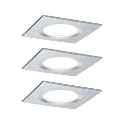 Lumire encastre SLIM LED angulaire, lot de 3 IP44, aluminium gradable 3x6,8W 2.700K