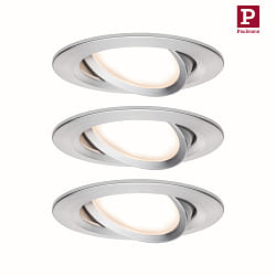 3er-Set LED Einbauleuchte NOVA PLUS COIN, IP23, rund, 3x 6.8W 2700K 425lm, dimmbar, schwenkbar, Alu gedreht