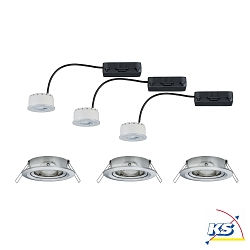Lumire encastre REFLECTOR COIN LED pivotant, lot de 3 IP23, fer bross gradable 3x6,8W 2.700K 38 38