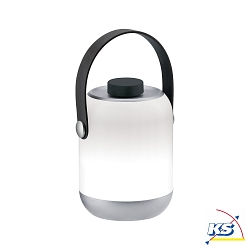 Lampe de table CLUTCH avec fonction de charge USB IP44, gris gradable