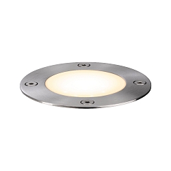 LED Bodeneinbauleuchte PLUG & SHINE FLOOR, IP65, rund,  9.8cm, 24V, 3.6W 3000K 300lm, dimmbar, rostfrei