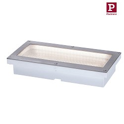 LED Solar-Bodeneinbauleuchte ARON mit Bewegungsmelder, IP67, Akku wechselbar, begehbar, Edelstahl, 20x10cm, 3000K 10/80lm