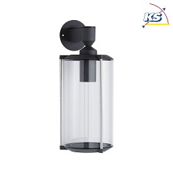 Outdoor Wall luminaire HOUSE KLASSIK, IP44, E27 max. 60W, clear glass / grey, short