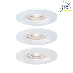 Luce da incasso NOVA MINI LED rigido, Set di 3 IP23, Bianco opaco  310lm 2700K 38 38 CRI >80