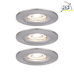 3er-Set LED Einbauleuchte NOVA MINI mit Modul COIN, IP44, starr, Eisen gebrstet