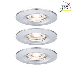 Lumire encastre NOVA MINI LED rigide, lot de 3 IP23, chrome  310lm 2700K 38 38 CRI >80