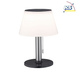 Outdoor LED Solar Table lamp LILLESOL, IP44, 0.8W 3000K 45lm, 3-step dimmable, stainless steel / satin